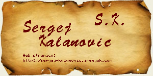 Sergej Kalanović vizit kartica